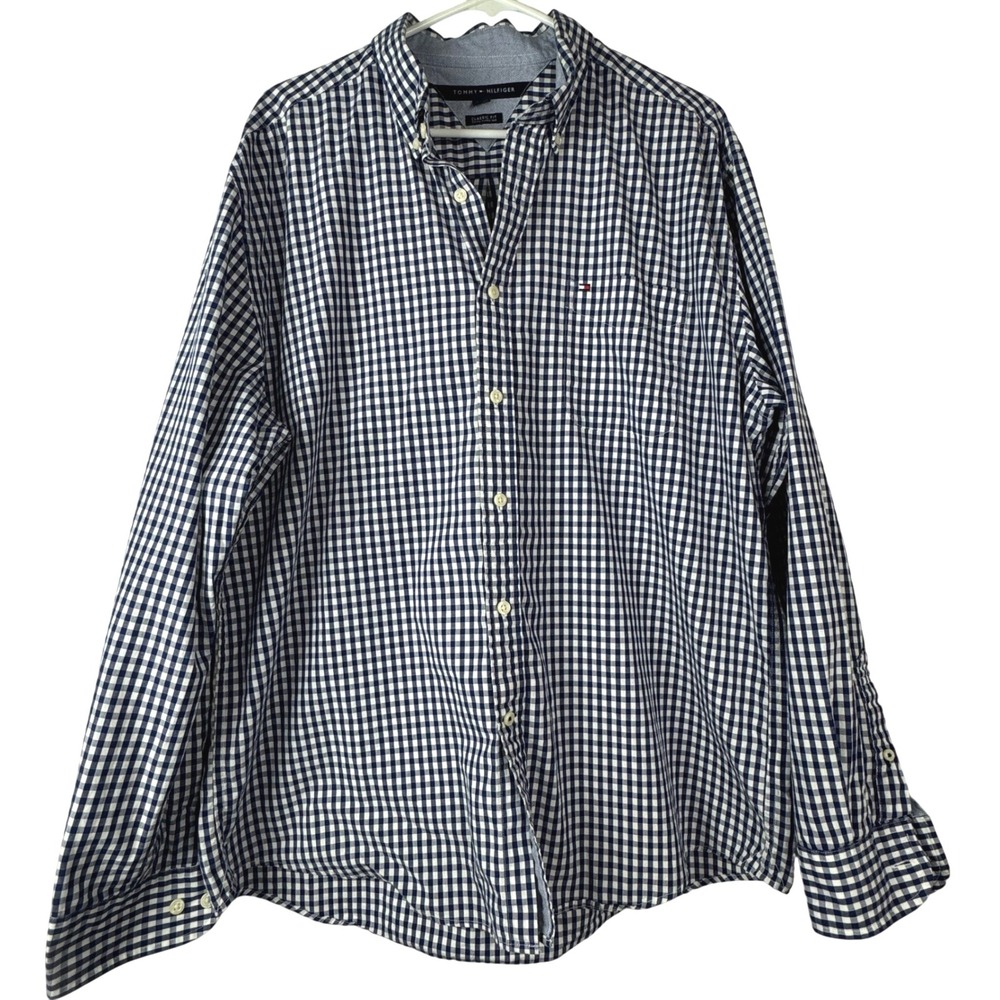Tommy‎ Hilfiger Mens Gingham Button Down Shirt XL Business Checkered Office Work